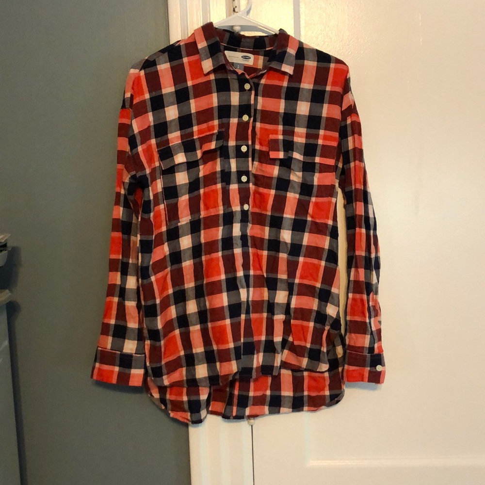 Lightly worn plaid tunic